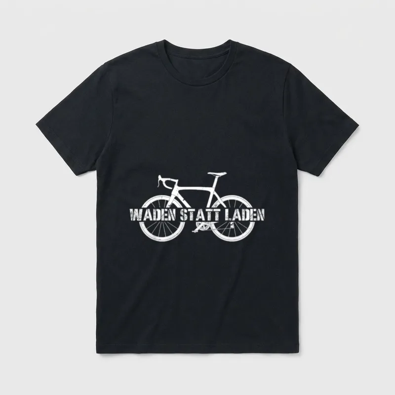 Rad Lustiges Fahrrad Waden T-Shirt – Rennrad-Grafik mit Schriftzug „Waden statt Laden“ – Klassisches T-Shirt in Schwarz
