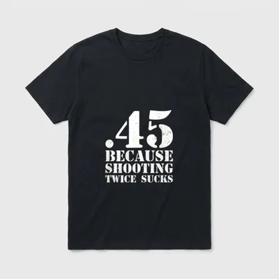 Kaliber 45 Lustiges Sportschützin T-Shirt – Klassisches T-Shirt in Schwarz