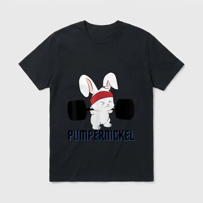 Lustiges Pumpernickel Workout Kaninchen T-Shirt – Klassisches T-Shirt in Schwarz