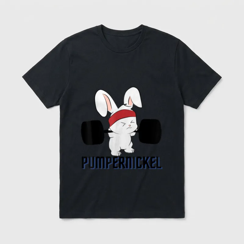 Lustiges Pumpernickel Workout Kaninchen T-Shirt – Klassisches T-Shirt in Schwarz