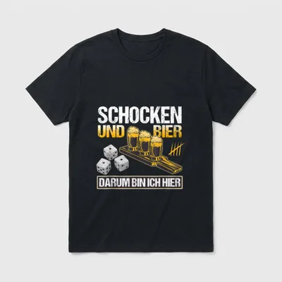 Schocken And Beer Würfelspiel T-Shirt – Klassisches T-Shirt in Schwarz