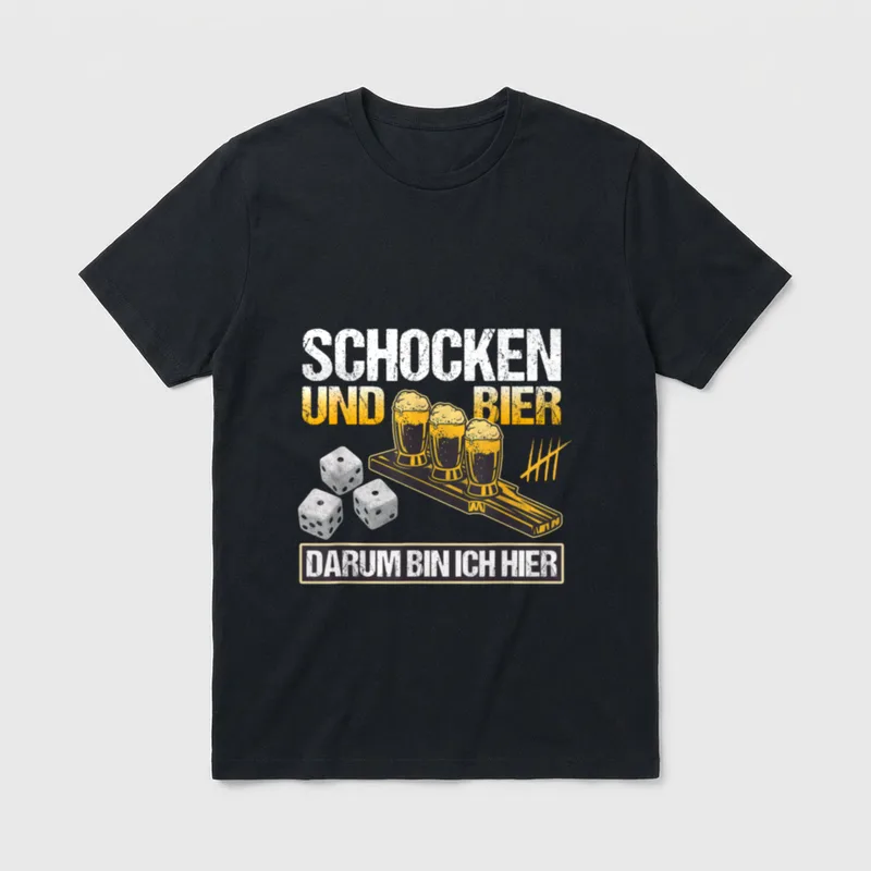 Schocken And Beer Würfelspiel T-Shirt – Klassisches T-Shirt in Schwarz