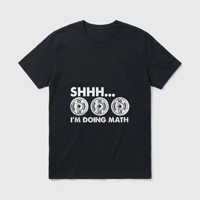 I'm Doing Math Lover T-Shirt – Hantelscheiben 25, 35, 45 mit Spruch „Shhh... I'm Doing Math“ – Klassisches T-Shirt in Schwarz