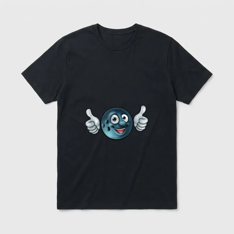 Lustige Bowlingkugel Distressed Design T-Shirt – Klassisches T-Shirt in Schwarz