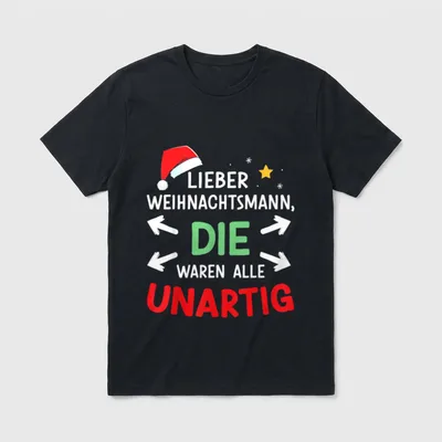 Lieber Weihnachtsmann Waren unartig T-Shirt – Klassisches T-Shirt in Schwarz