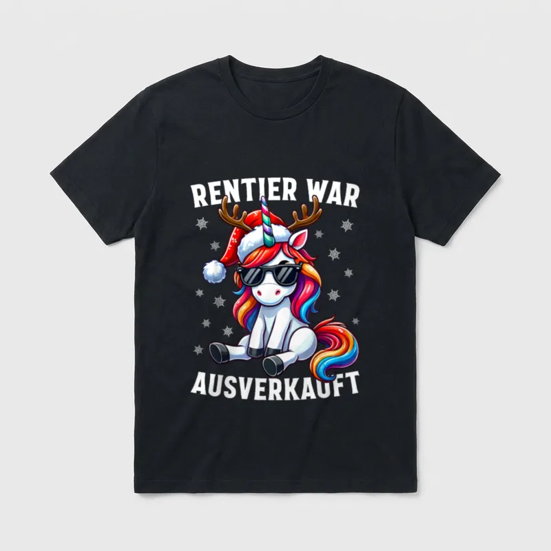 Lustiges Rentier War Ausverkauft T-Shirt – Klassisches T-Shirt in Schwarz