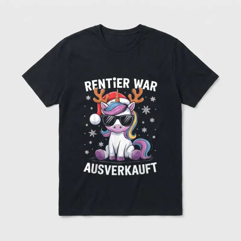 Weihnachts Rentier war ausverkauft T-Shirt – Klassisches T-Shirt in Schwarz