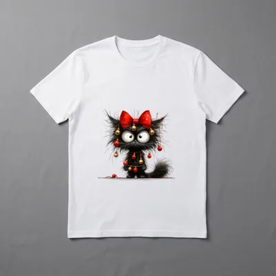 Weihnachten Mürrische Lustige Katze T-Shirt – Klassisches T-Shirt in Schwarz