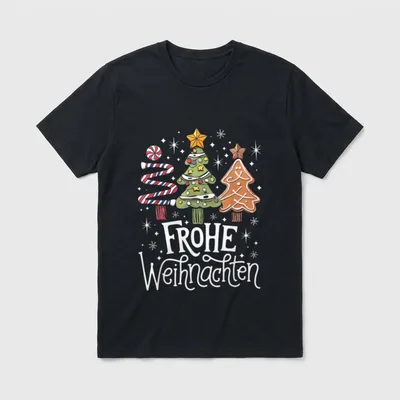 Weihnachtsbaum Frohe Weihnachten Tannenbaum T-Shirt – Klassisches T-Shirt in Schwarz