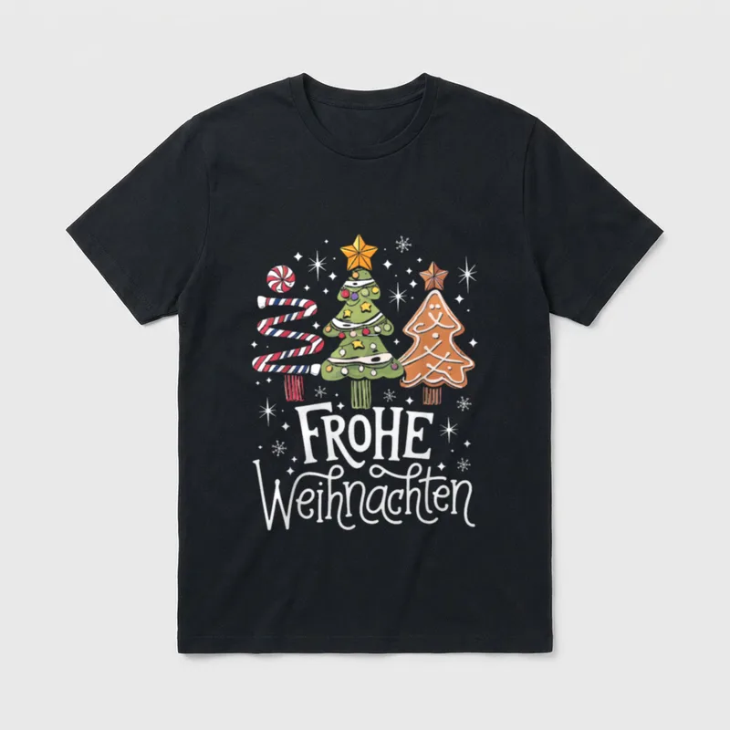 Weihnachtsbaum Frohe Weihnachten Tannenbaum T-Shirt – Klassisches T-Shirt in Schwarz