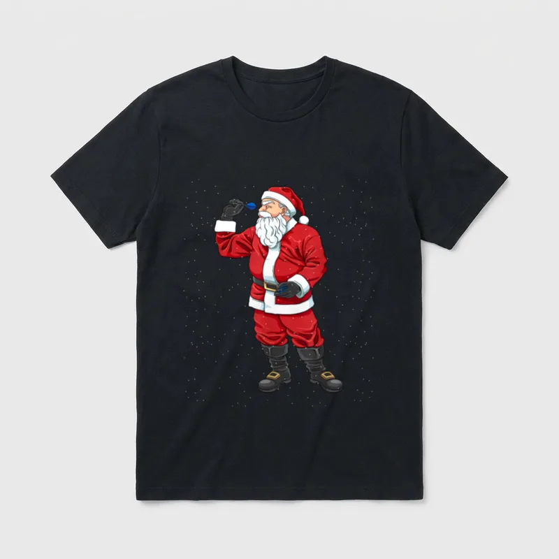 Lustiges Darts Weihnachtsmann Weihnachten T-Shirt – Klassisches T-Shirt in Schwarz