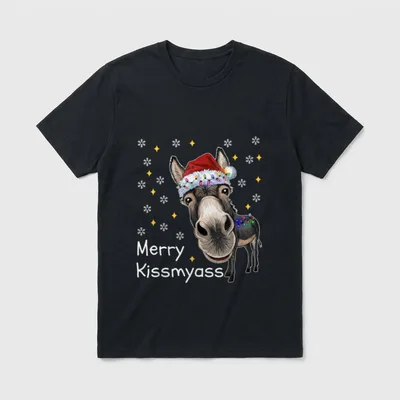 Merry KissMyAss Donkey Sarkastic T-Shirt – Klassisches T-Shirt in Schwarz