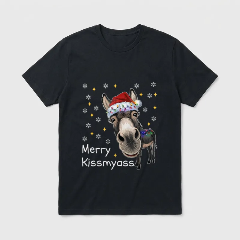 Merry KissMyAss Donkey Sarkastic T-Shirt – Klassisches T-Shirt in Schwarz