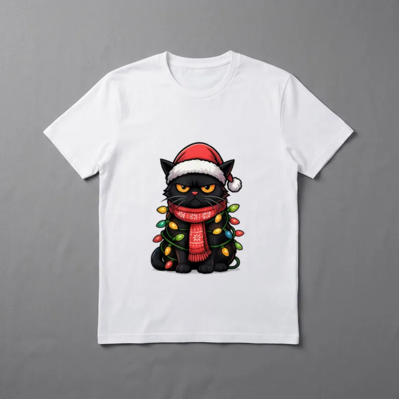 Lustig Katze Weihnachten Weihnachtsshirt T-Shirt – Klassisches T-Shirt in Schwarz