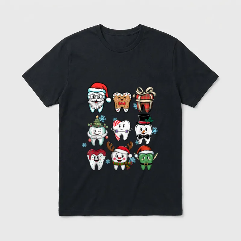 Zahnarzt Zahnarzthelferin Weihnachten Zahn T-Shirt – Klassisches T-Shirt in Schwarz