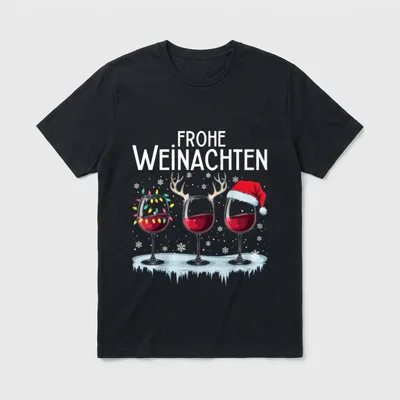 Frohe Weihnachten Rentier Lichterkette T-Shirt – Klassisches T-Shirt in Schwarz