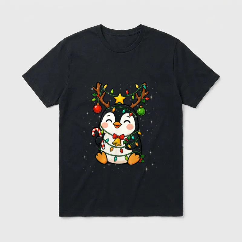 Lustige Weihnachtsshirt Pinguin Weihnachten T-Shirt – Klassisches T-Shirt in Schwarz