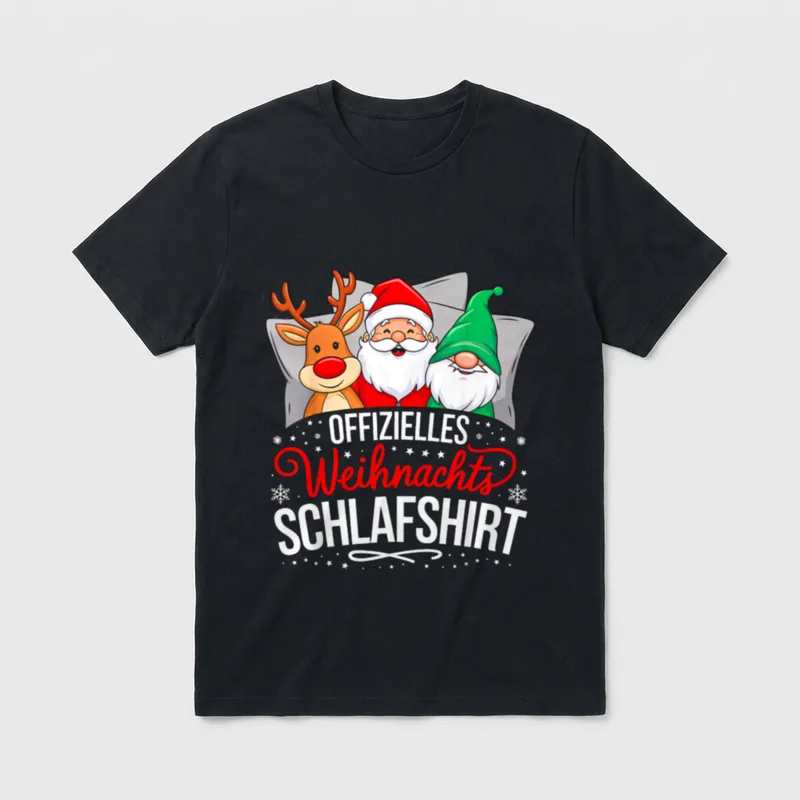 Offizielles Schlafshirt Rudolph Santa T-Shirt – Klassisches T-Shirt in Schwarz