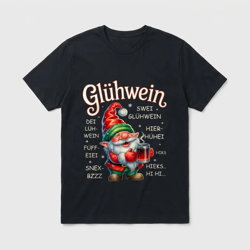 Lustiger Glühwein-Wichtel Spruch Weihnachtsmarkt T-Shirt – Klassisches T-Shirt in Schwarz