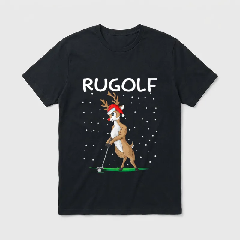 Lustiges Rugolf Rentier Weihnachten T-Shirt – Klassisches T-Shirt in Schwarz