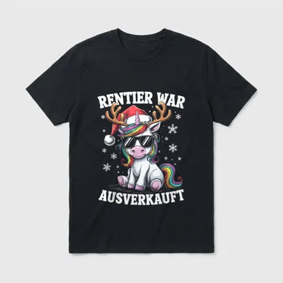 weihnachtliches einhorn geschenk T-Shirt – Klassisches T-Shirt in Schwarz