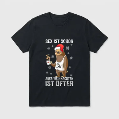Faultier Büro Weihnachten Spruch T-Shirt – Klassisches T-Shirt in Schwarz