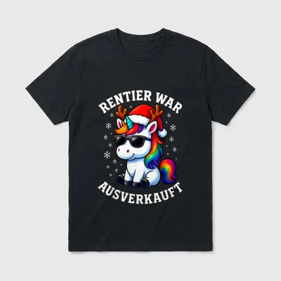 lustiges Rentier T-Shirt – Klassisches T-Shirt in Schwarz