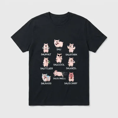 lustige Schweine Sau Saukalt T-Shirt – Klassisches T-Shirt in Schwarz