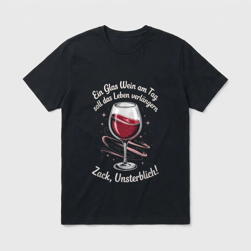 Rotwein Spruch Lustig Weintrinker T-Shirt – Klassisches T-Shirt in Schwarz