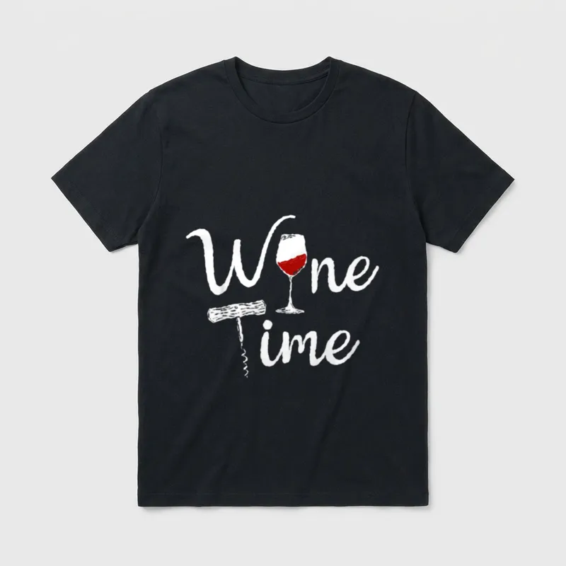 Wine Time Wein Zeit T-Shirt – Klassisches T-Shirt in Schwarz