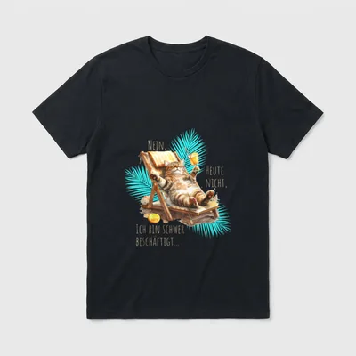 lustiger Spruch Katze Sommer T-Shirt – Klassisches T-Shirt in Schwarz