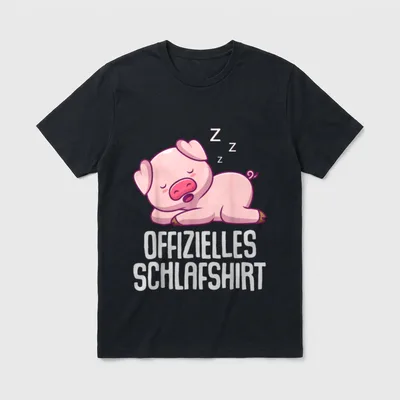 Offizielles Schlafshirt Pyjama Schwein T-Shirt – Klassisches T-Shirt in Schwarz