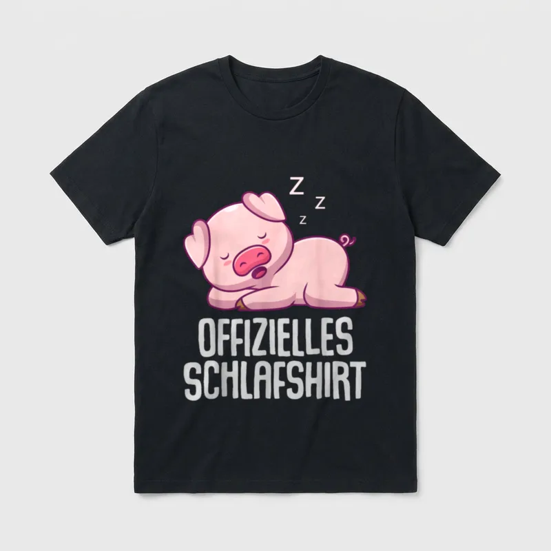 Offizielles Schlafshirt Pyjama Schwein T-Shirt – Klassisches T-Shirt in Schwarz