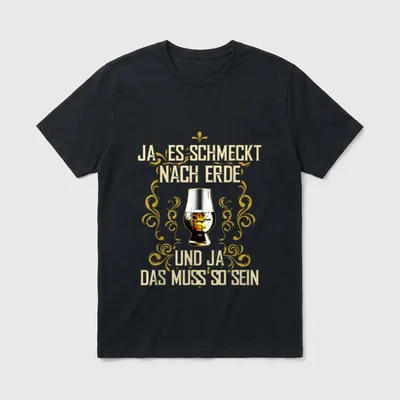 Rauchiger Whiskey Spruch Single T-Shirt – Klassisches T-Shirt in Schwarz