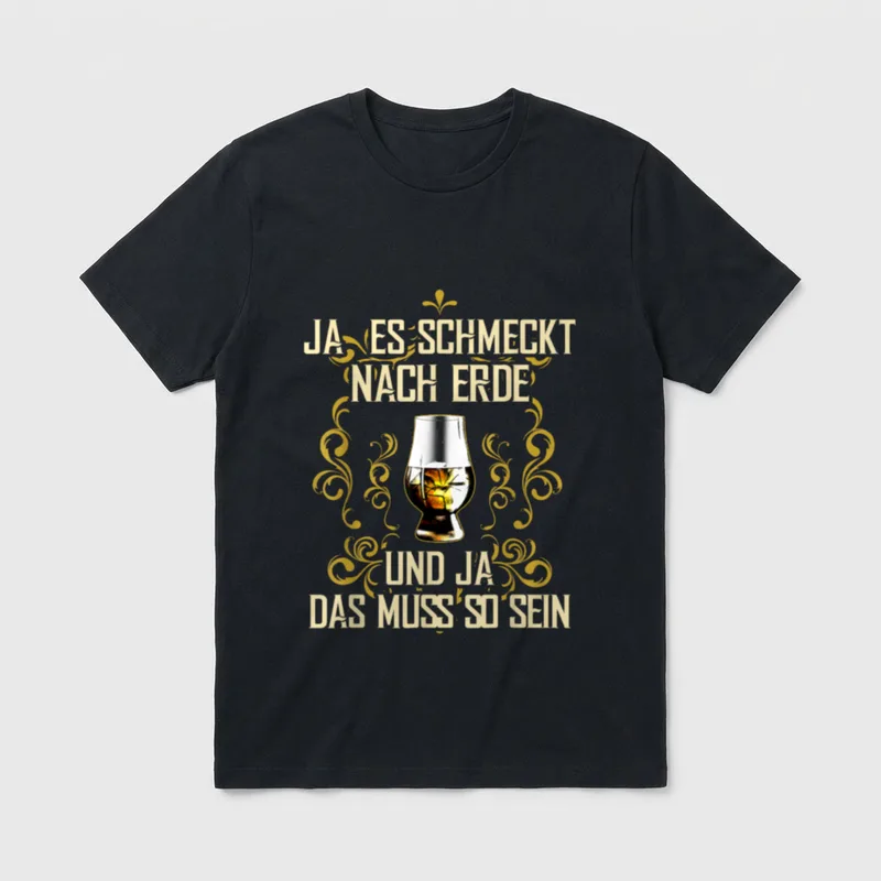 Rauchiger Whiskey Spruch Single T-Shirt – Klassisches T-Shirt in Schwarz