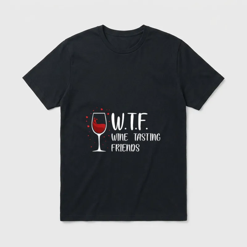 Wine Tasting Friends Lustiger T-Shirt – Klassisches T-Shirt in Schwarz