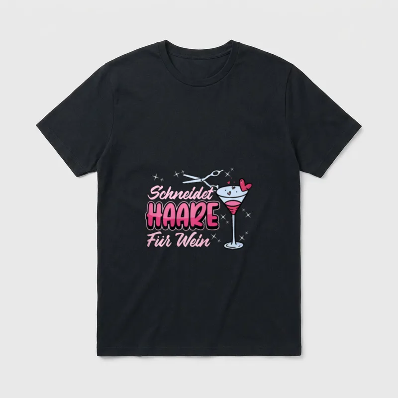 Lustig Friseurin Schneidet Haar T-Shirt – Klassisches T-Shirt in Schwarz