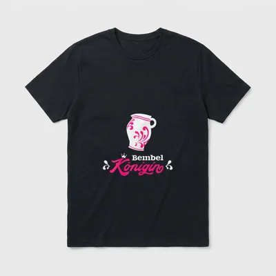 Bembel Königin aus Hessen T-Shirt – Bembel-Krug mit Krone und Schriftzug „Bembel Königin“ – Klassisches T-Shirt in Schwarz