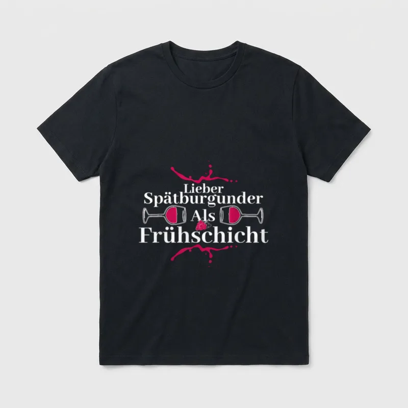 Lieber Spätburgunder Als Frühschicht T-Shirt – Klassisches T-Shirt in Schwarz