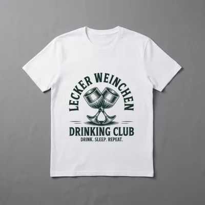Lecker Weinchen Drinking Club T-Shirt – Klassisches T-Shirt in Schwarz