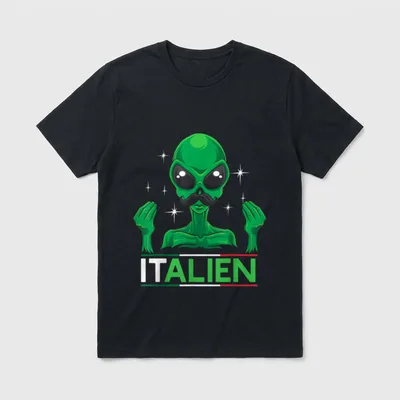 Lustiges Italien Alien Wortspiel T-Shirt – Klassisches T-Shirt in Schwarz