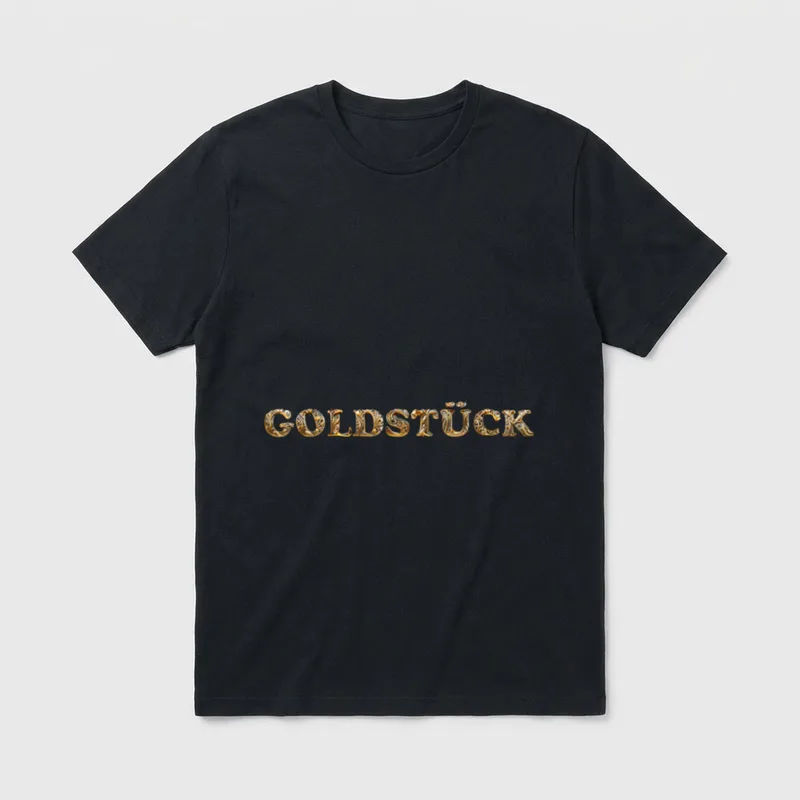 Goldstück goldene Schrift witzig T-Shirt – Klassisches T-Shirt in Schwarz